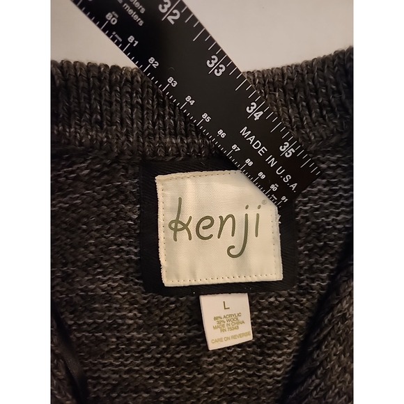 Kenji Peplum Cardigan Classic Feminine Gray‎ Heather Button Tab Sweater Womens L - Picture 12 of 13